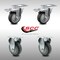 Service Caster 4 Inch SS Thermoplastic Rubber Wheel Top Plate Caster Lock Brake 2 Rigid, 2PK SCC-SSTTL20S414-TPRB-2-R-2 - alternate 1